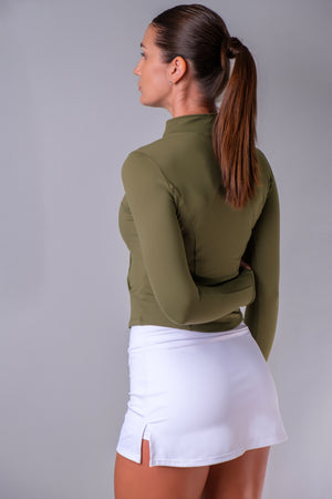 Back view of Form Zip-Up Jacket with tailored seams – Verve activewear