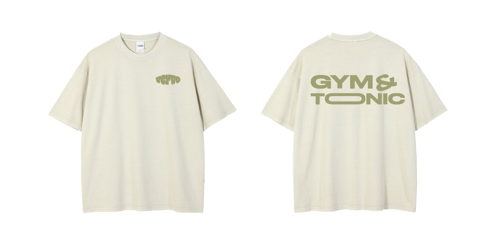 Back and front view of verveactivewear.com gym tonic t-shirt 